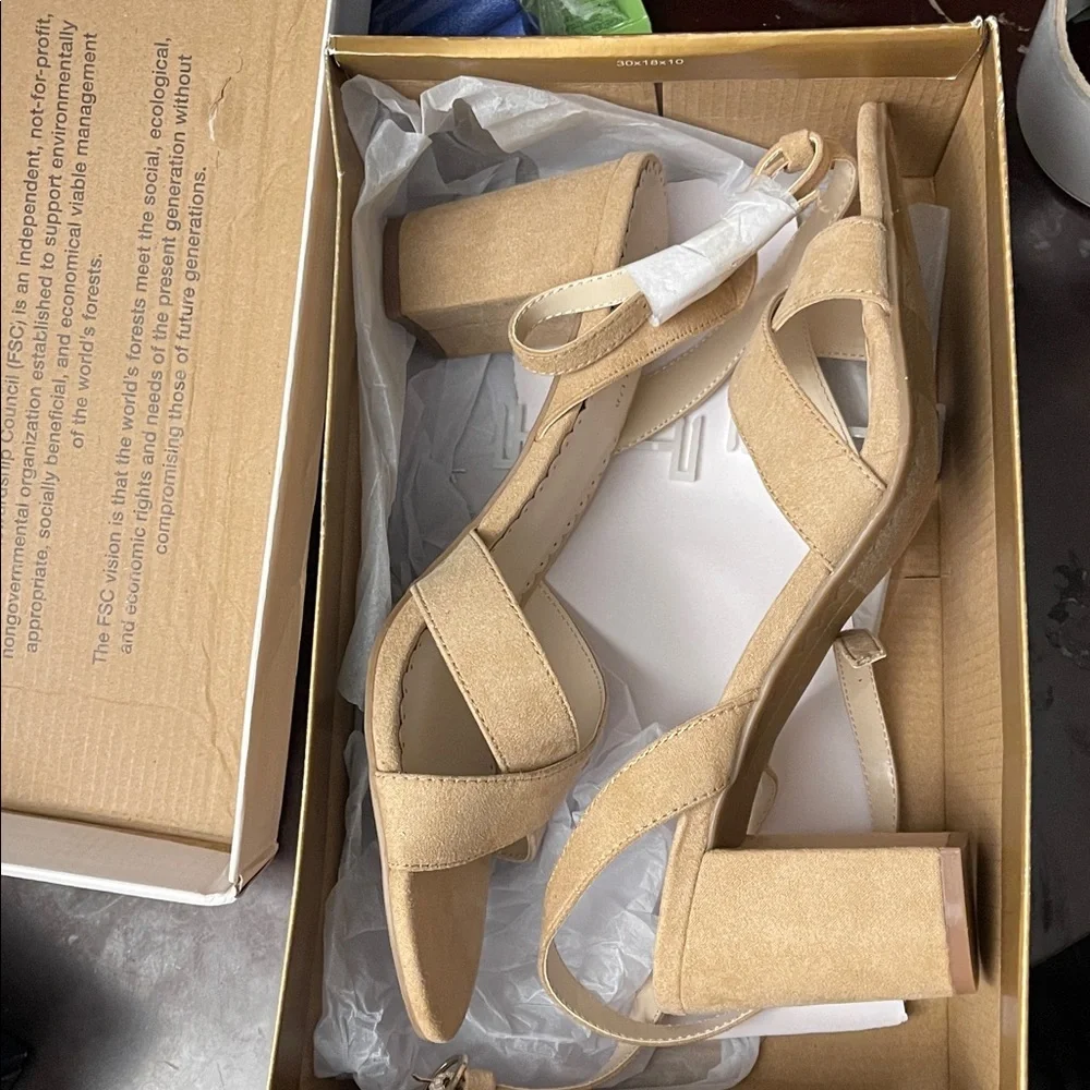 Charter Club Beige Strappy Sandals - Picture 3 of 5